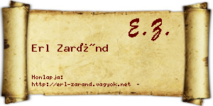 Erl Zaránd névjegykártya